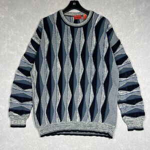 VTG J. Simon 90s Coogi Style Sweater Men’s Large 3D Textured Knit Pullover